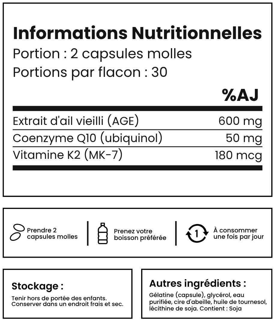 Valeurs nutritionnelles VITAE